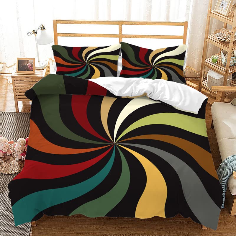 huitutu Bunte Swirl-Bettwäsche-Set 135x200cm...