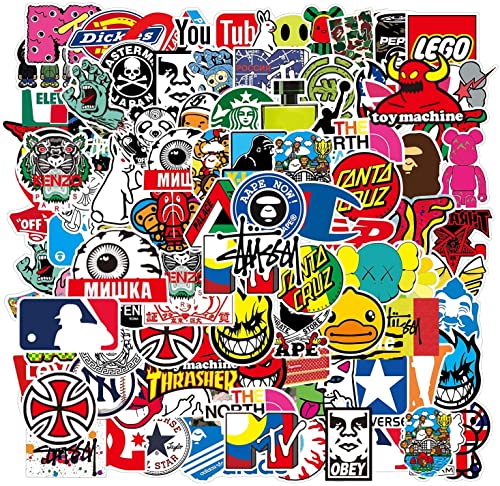 Cool Brand Stickers, 100PCS Fashion Skateboard...