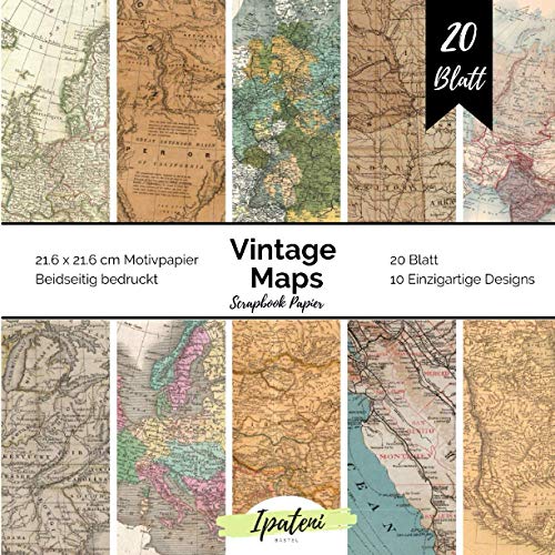 Scrapbook Papier Vintage Maps: Bastelpapier...
