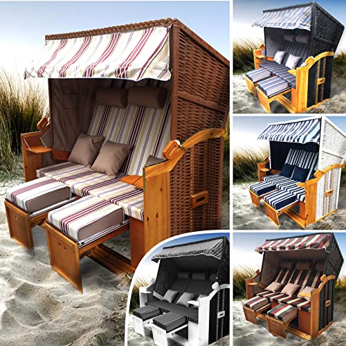BRAST Strandkorb Ostsee 3-Sitzer XXL für 2-3...