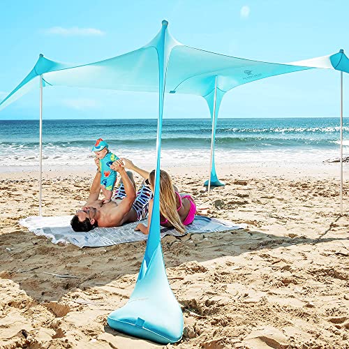 SUN NINJA Pop Up Strandzelt Sonnenschutz UPF50+...