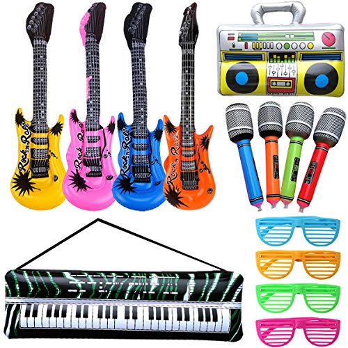 14 Stück Luftgitarre Rockstar Aufblasbare...