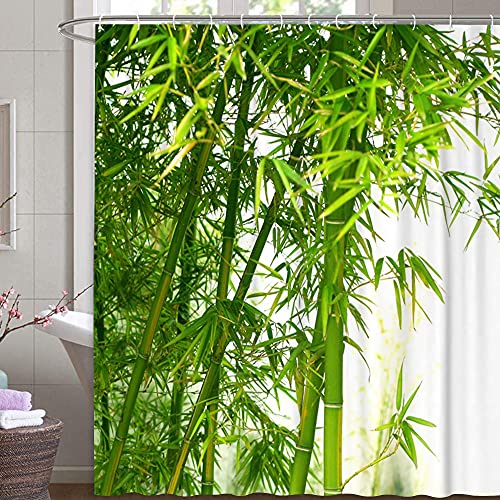 M&W DAS DESIGN Duschvorhang Bambus Textil Vorhang...