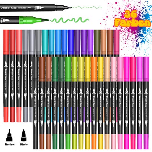 BOIROS 36 Farbe Filzstifte, Dual Brush Pen Set...
