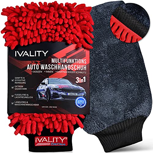 IVALITY Auto-Handschuh - 3-in-1 Mikrofaser-Lappen...