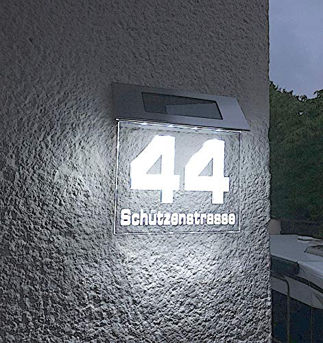 Beleuchtete LED Solar Hausnummer,...