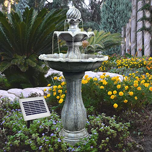 AMUR Solar Gartenbrunnen Brunnen Solarbrunnen...