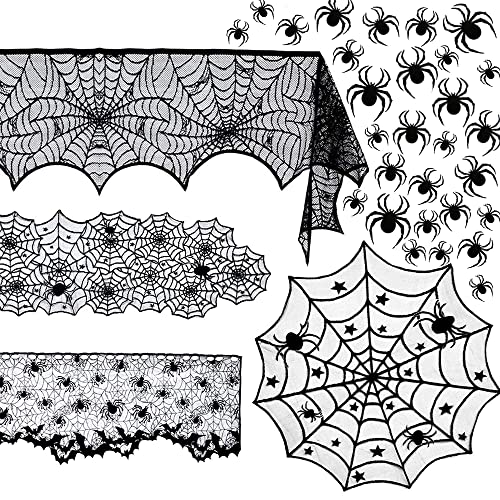 64 Pcs Halloween Deko Spinnennetz Dekoration...